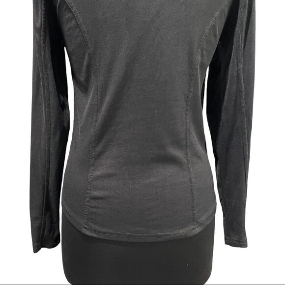 𝅺harley Davidson Black Ribbed Long Sleeve Fitted Crewneck Riding Top - Picture 9 of 13